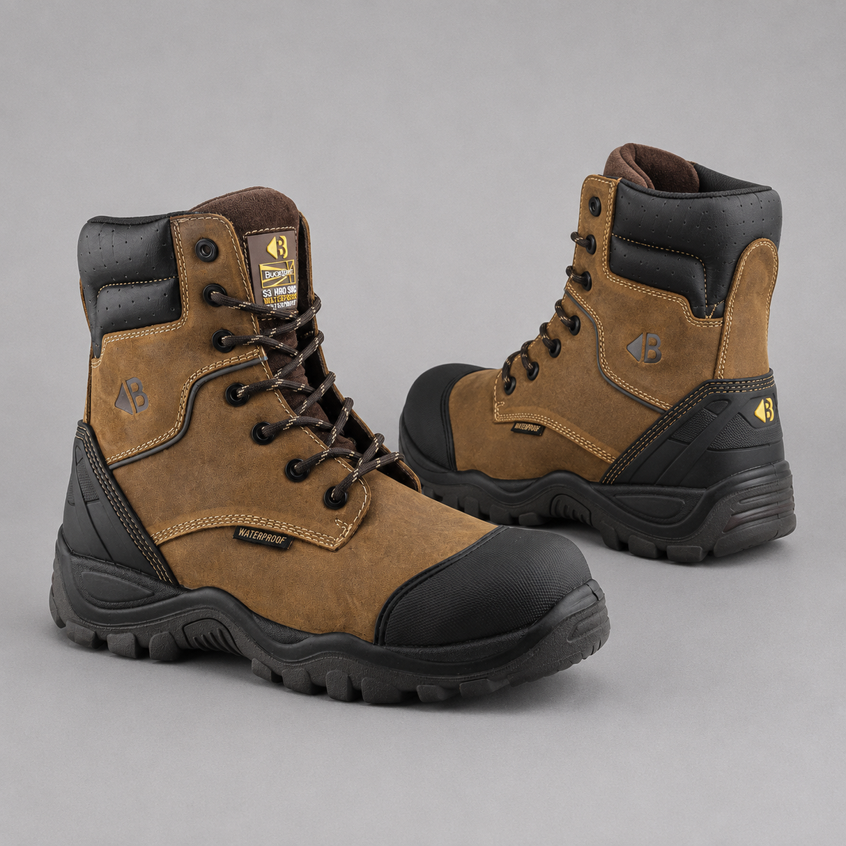 Buckler Buckbootz High Leg Safety Lace/Zip Boot – BSH008WPNM | Waterproof & Non-Metallic