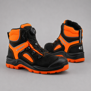 Buckbootz BVIZ7 Black Hi-Vis Orange FITGO Safety Boots S7S