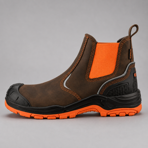 Buckler Waterproof Safety Boots – Hi-Viz Orange/Brown Steel Toe Work Boots | BVIZ3OR/BR
