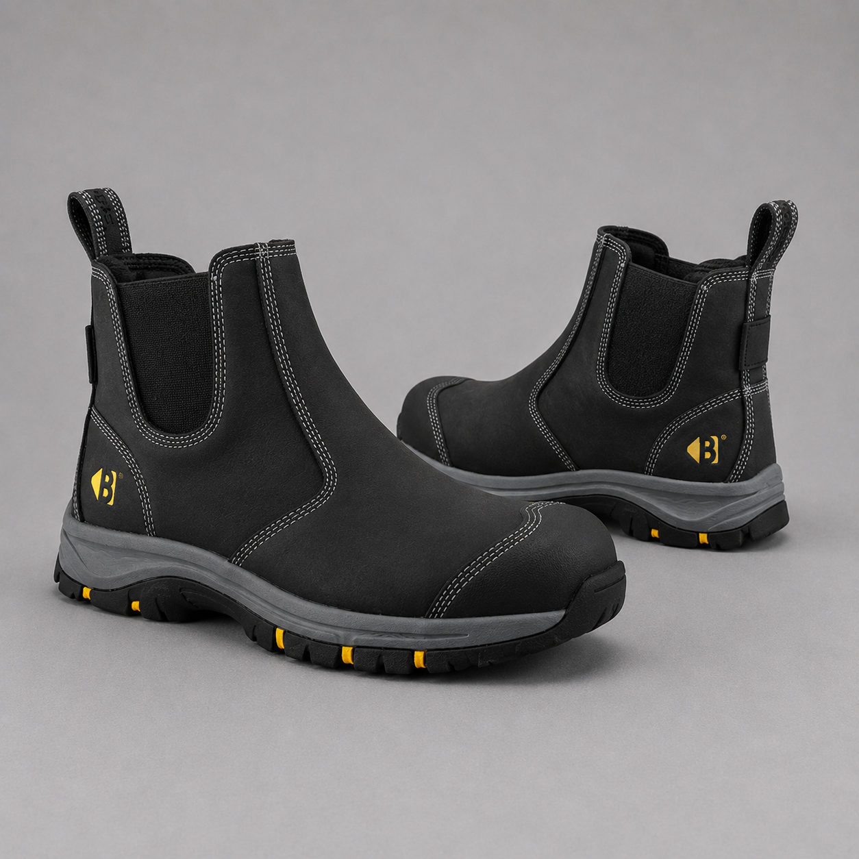 Buckbootz WIZD2BLK Black Dealer Safety Boots Wide Fit SB PS SR