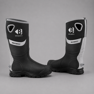 Buckbootz WALKERZBK Black Waterproof Walking Wellies Reflective