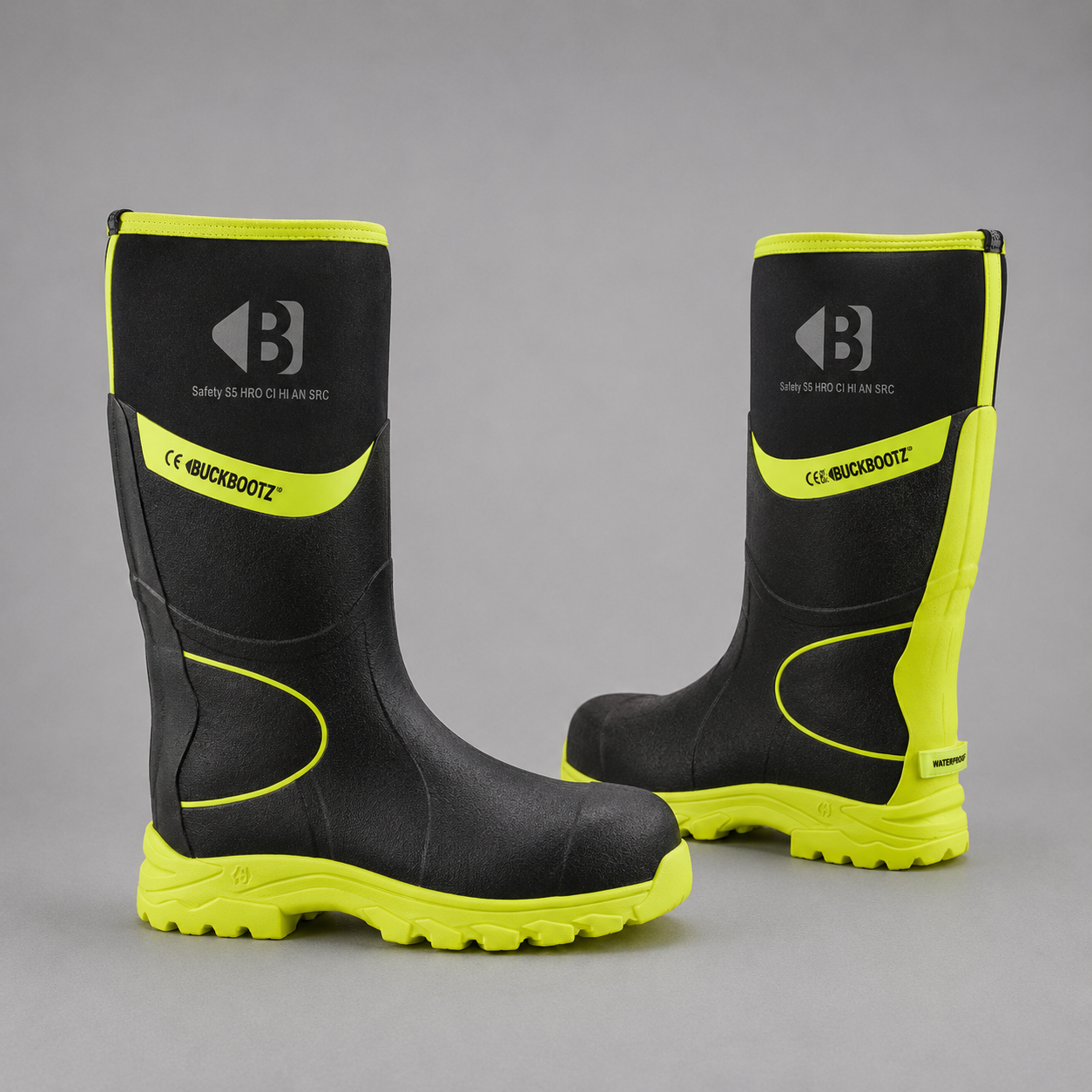 Buckler Hi-Vis Safety Wellies – Black & Yellow | BBZ8000BK/YL | Lightweight & EN Certified