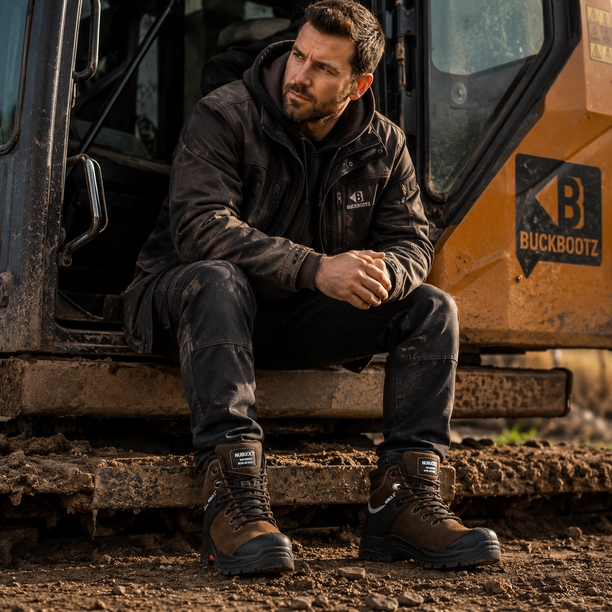 Buckler Nubuckz Safety Lace Boots – Dark Brown Composite Toe Work Boots | NKZ102BR
