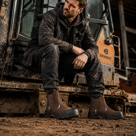 Buckler Nubuckz Safety Dealer Boot – Dark Brown Composite Toe Work Boots | NKZ101BR