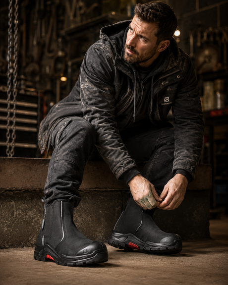 Buckler Nubuckz Safety Dealer Boot – Black Nubuck Composite Toe Work Boots | NKZ101BK