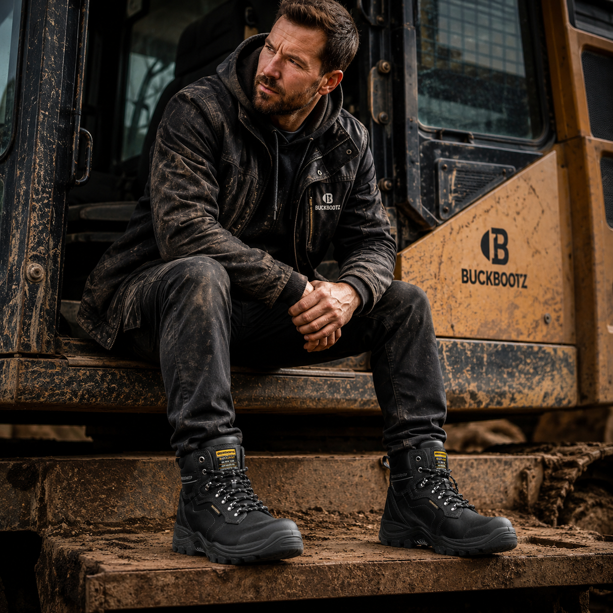 Buckler Buckshot Safety Boots – Black Waterproof Steel Toe Work Boots | BSH009BK