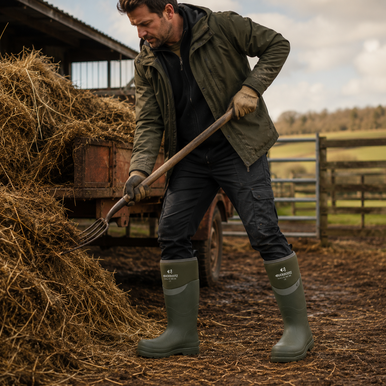 Buckler Safety Buckbootz Green – Waterproof Steel Toe Work Boots | BBZ6000GR