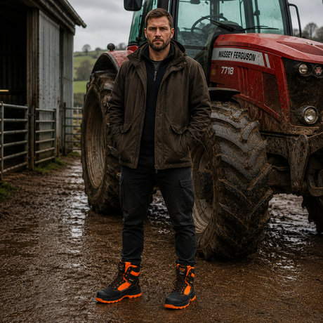 Buckler Safety Lace/Zip Boot – BVIZ1/OR | Hi-Vis, Waterproof & Slip-Resistant
