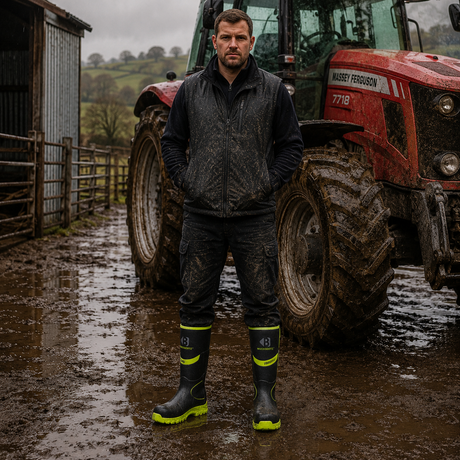 Buckler Hi-Vis Safety Wellies – Black & Yellow | BBZ8000BK/YL | Lightweight & EN Certified