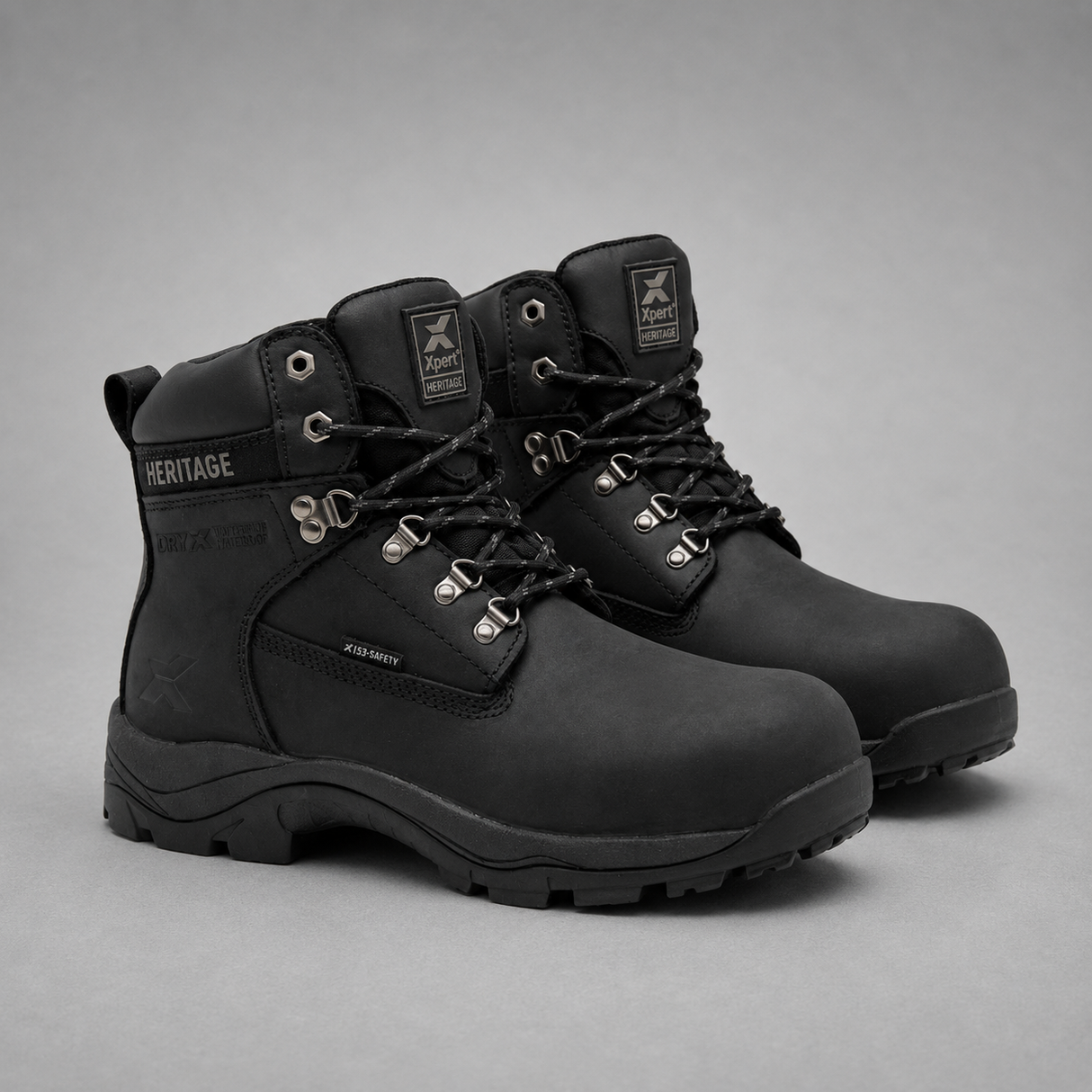 Xpert Heritage Legend S3 Safety Boot – Black, Waterproof & Lightweight | Composite Toe & Slip-Resistant