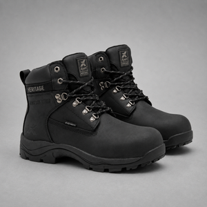 Xpert Heritage Legend S3 Safety Boot – Black, Waterproof & Lightweight | Composite Toe & Slip-Resistant