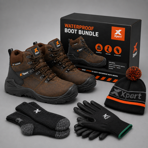 Xpert Typhoon S3 Safety Boot Bundle GGX 2024 – Brown, Waterproof Workwear Gift Set