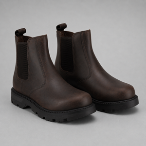 Oaktrak Rocksley Kids Dealer Boot – Dark Brown | Durable Leather Slip-On Boots (ROCKSLEY-BRN)