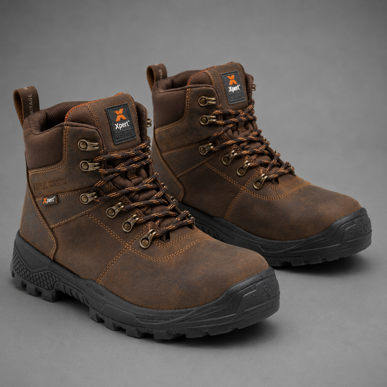 Xpert Heritage Explorer Waterproof Hiking Boot – Durable & Lightweight | Brown - XPH1350