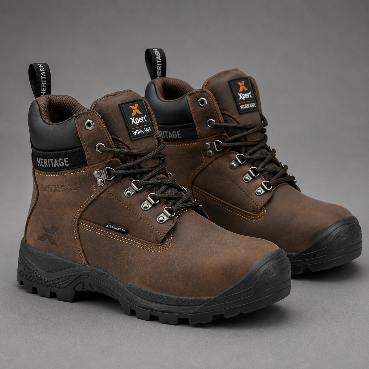 Xpert Heritage Legend S3 Safety Boot – Waterproof & Lightweight Protection | Brown