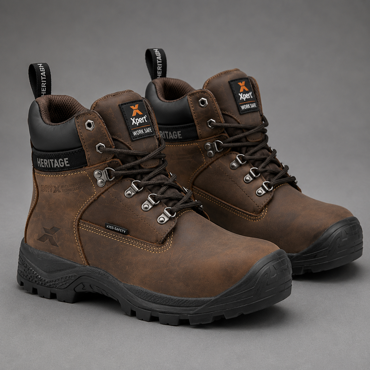 Xpert Heritage Legend S3 Safety Boot – Waterproof & Lightweight Protection | Brown