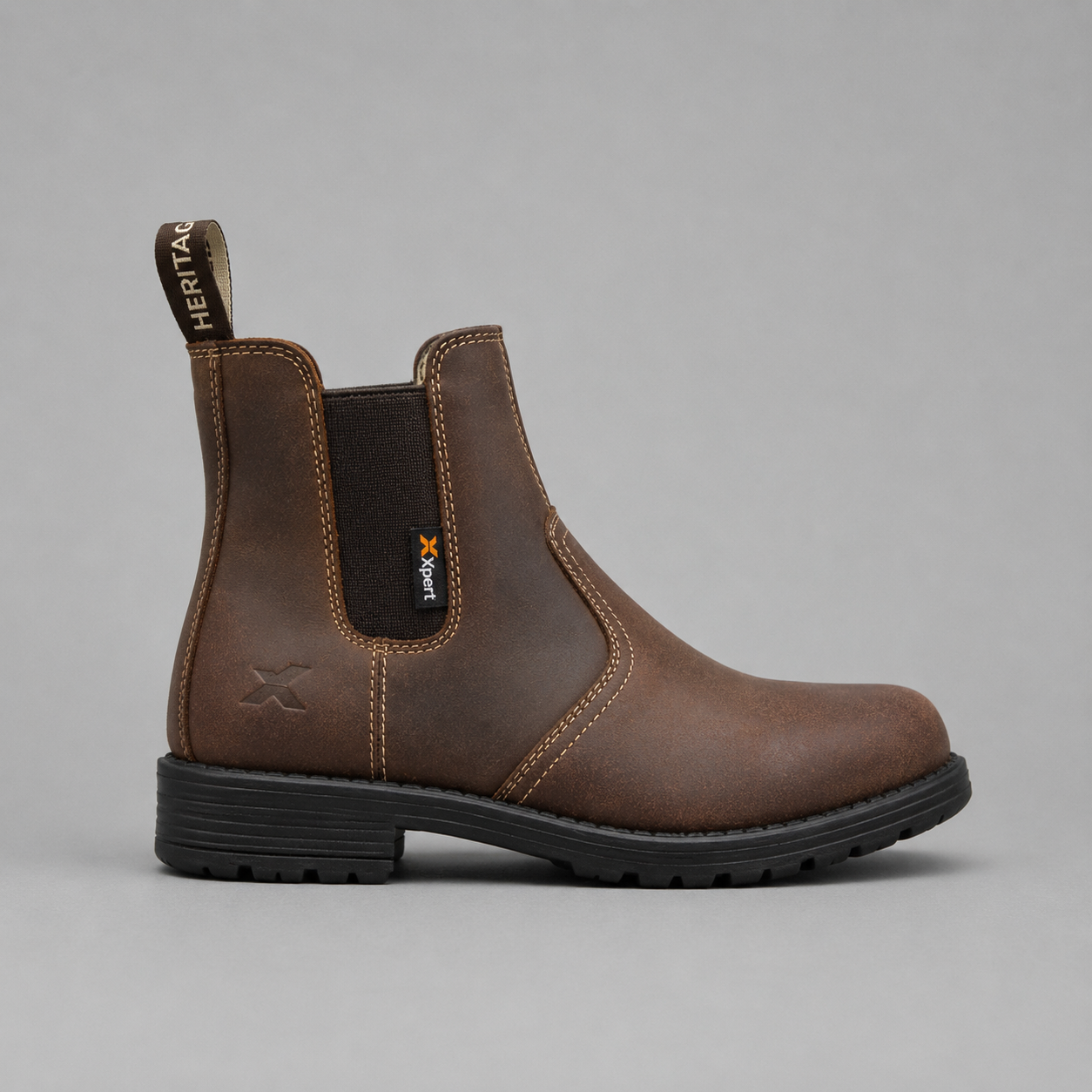 Xpert Heritage Farrier Junior Chelsea Boot – Durable & Stylish Kids’ Footwear | Rustic Brown
