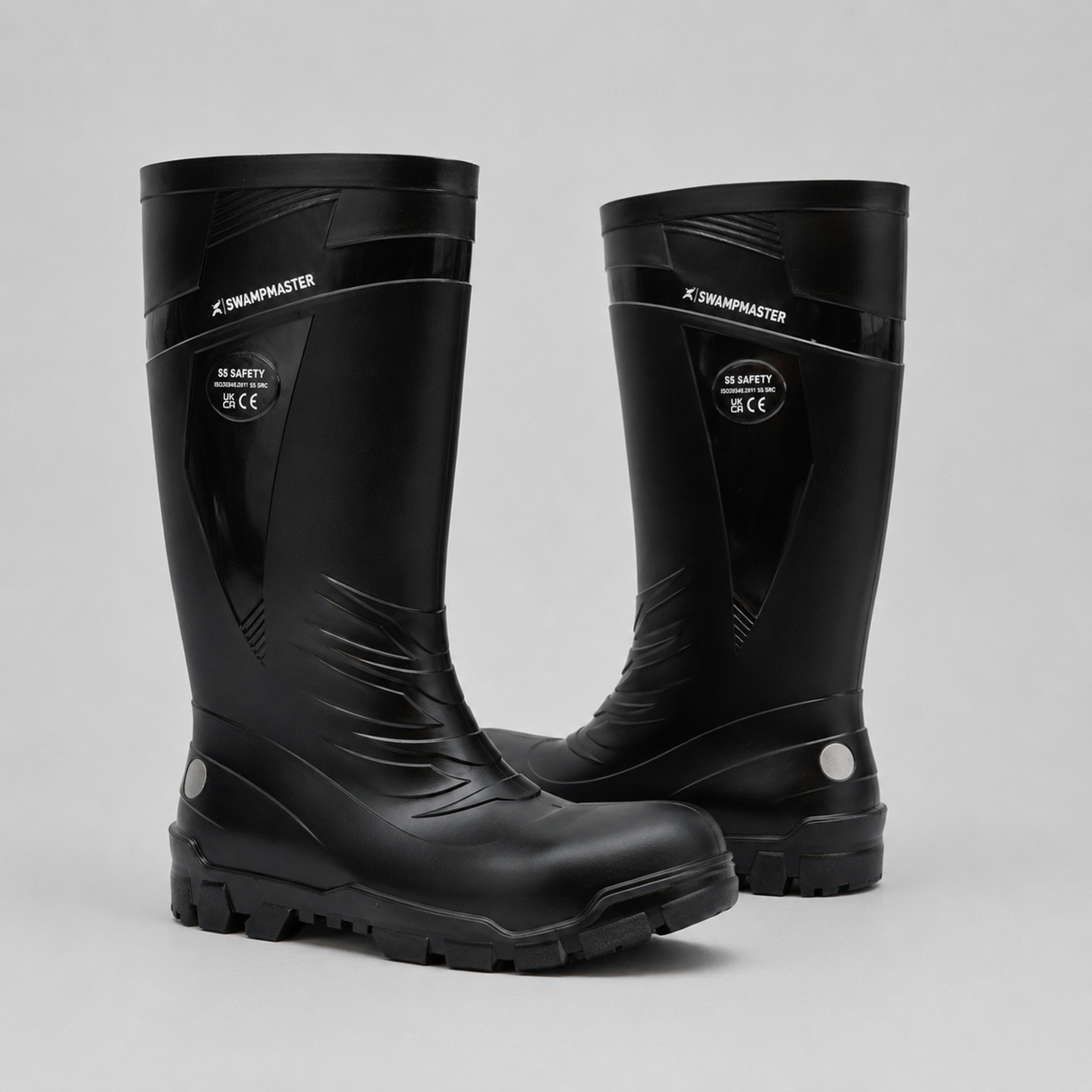 Swampmaster Titan S5 Safety PVC Wellington Boots – Waterproof & Steel Toe | Black