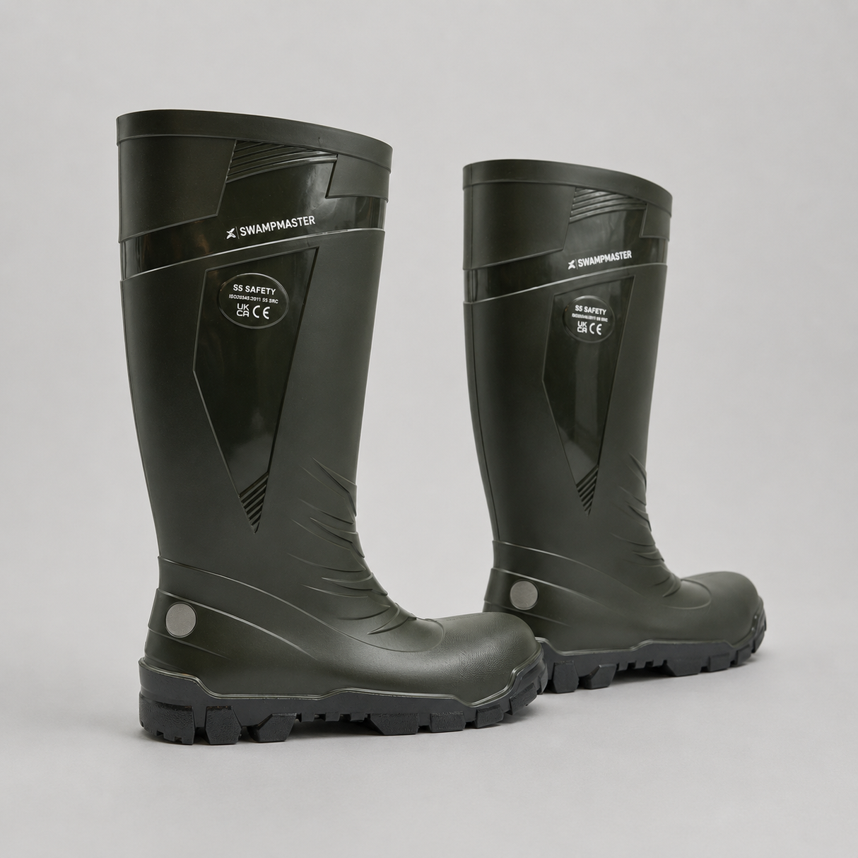 Swampmaster Titan S5 Safety PVC Wellington Boots – Steel Toe, Slip-Resistant | Green