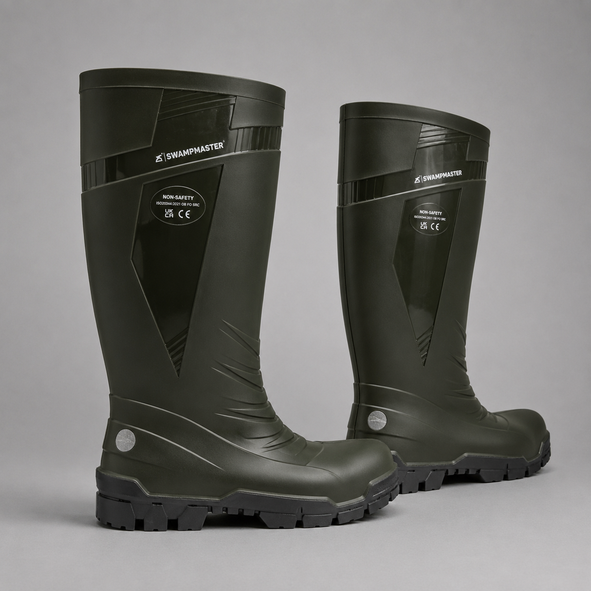 Swampmaster Pro Defender+ S5 Safety Wellington Boots – Lightweight PU, Composite Toe | Green
