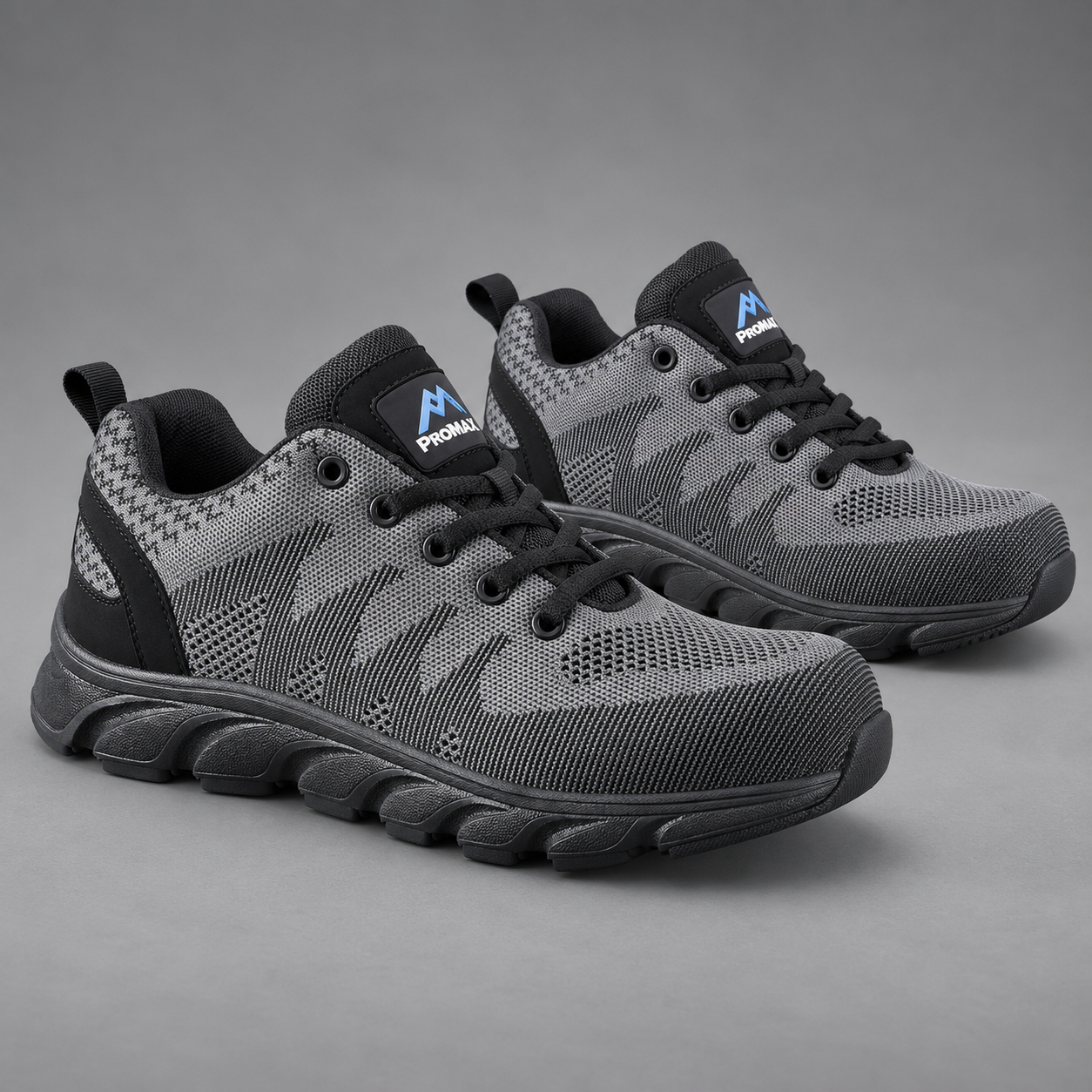 Proman Atlanta S3 Safety Trainer – Fibreglass Toecap, Water-Repellent & Anti-Fatigue | Black/Grey