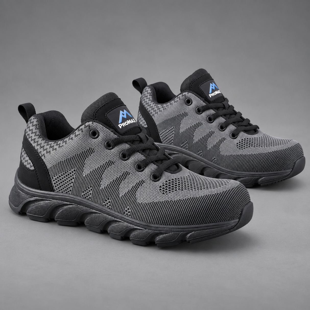 Proman Atlanta S3 Safety Trainer – Fibreglass Toecap, Water-Repellent & Anti-Fatigue | Black/Grey