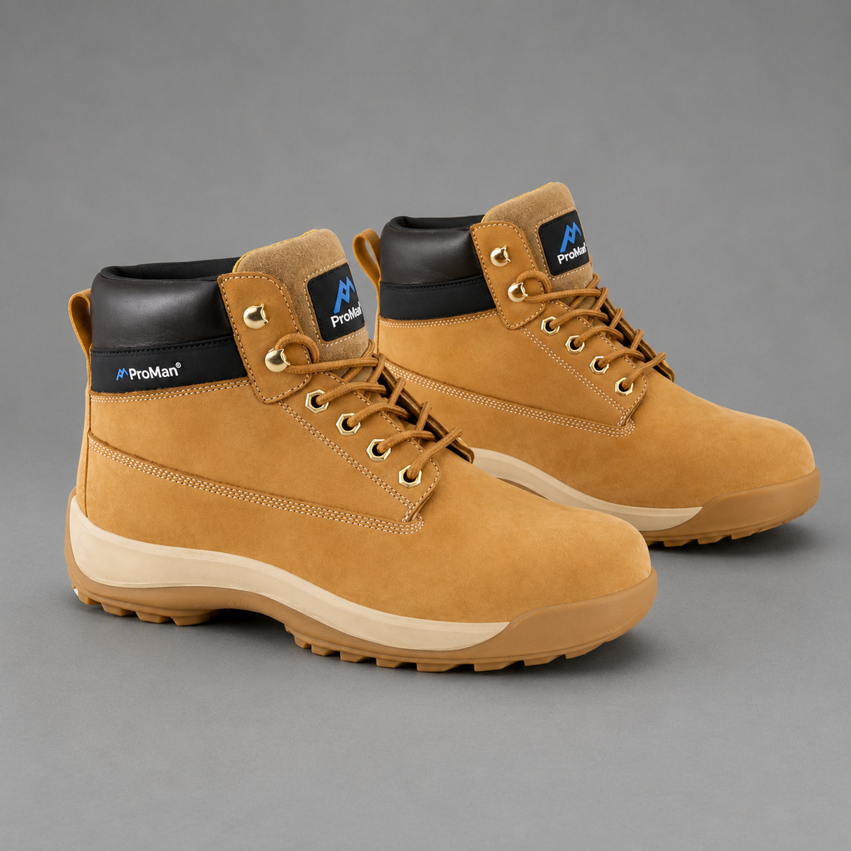 Proman Orlando S3 Safety Boot – Steel Toecap, Water-Repellent Nubuck & Anti-Fatigue Comfort | Honey