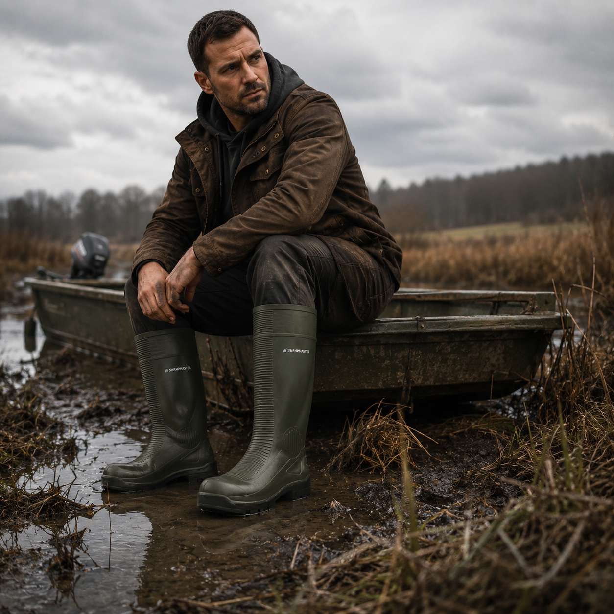 Swampmaster VIC Green Waterproof Safety Work Boots SWP470
