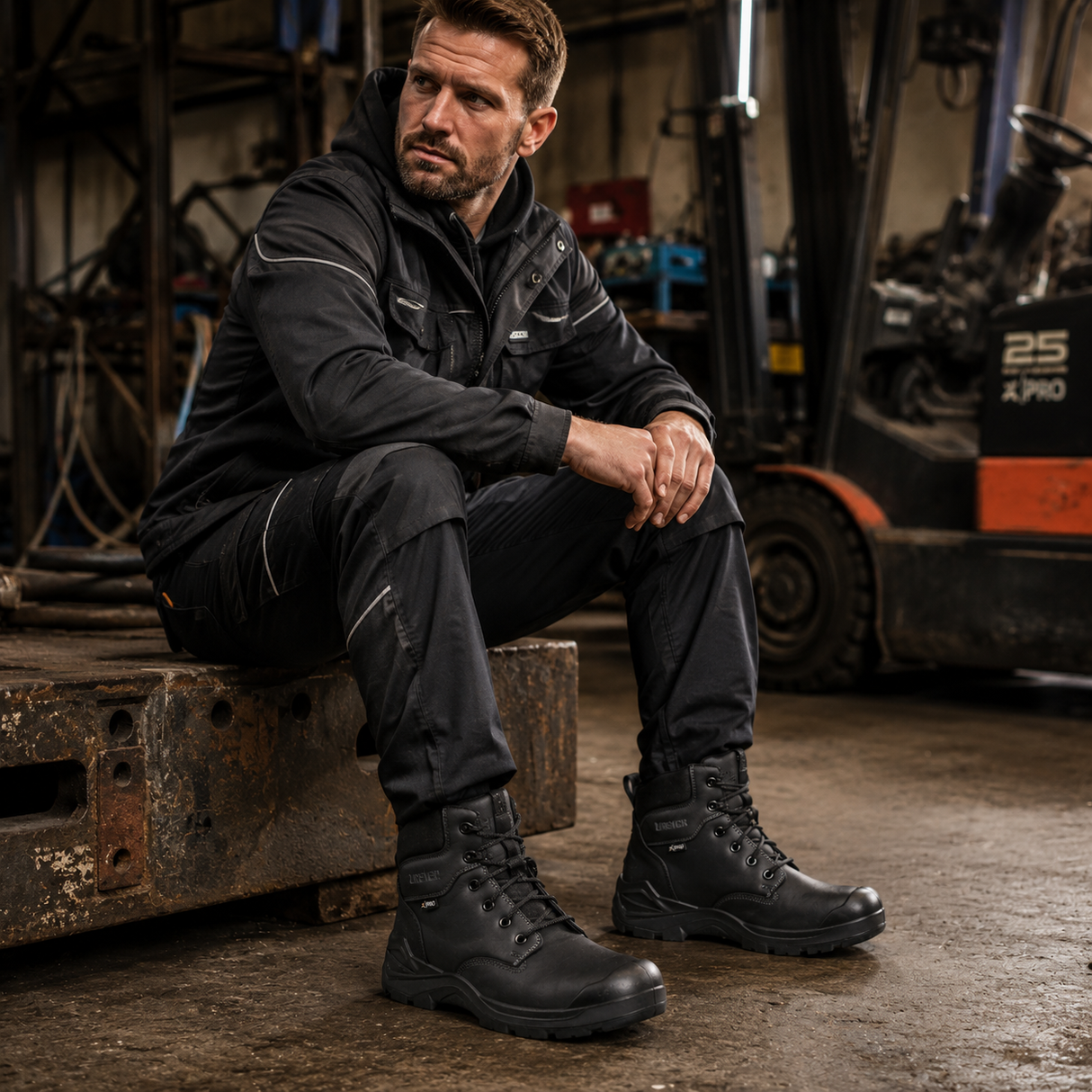 Xpert Pro Zipster S3L Safety Zip-Side Boot – Black, Lightweight & Slip-Resistant | Secure Fit & Industrial-Grade Protection