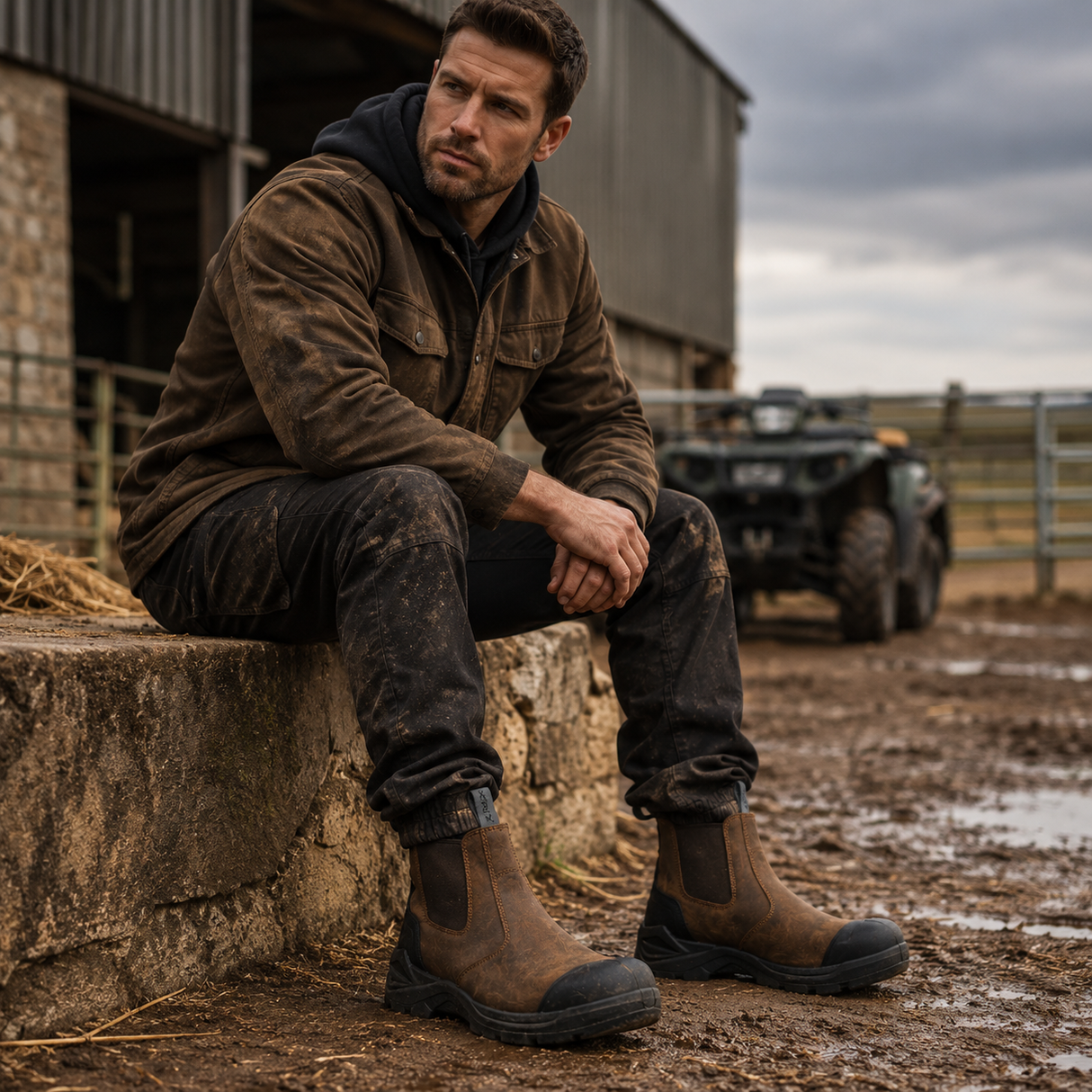Xpert Pro Hutton S3L Safety Dealer Boot – Brown, Lightweight & Durable | Composite Toe & Slip-Resistant