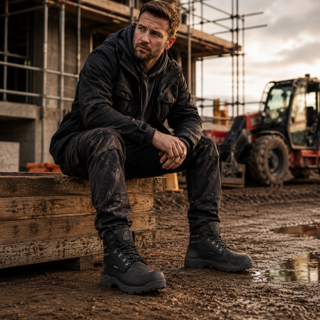 Xpert Heritage Legend S3 Safety Boot – Black, Waterproof & Lightweight | Composite Toe & Slip-Resistant
