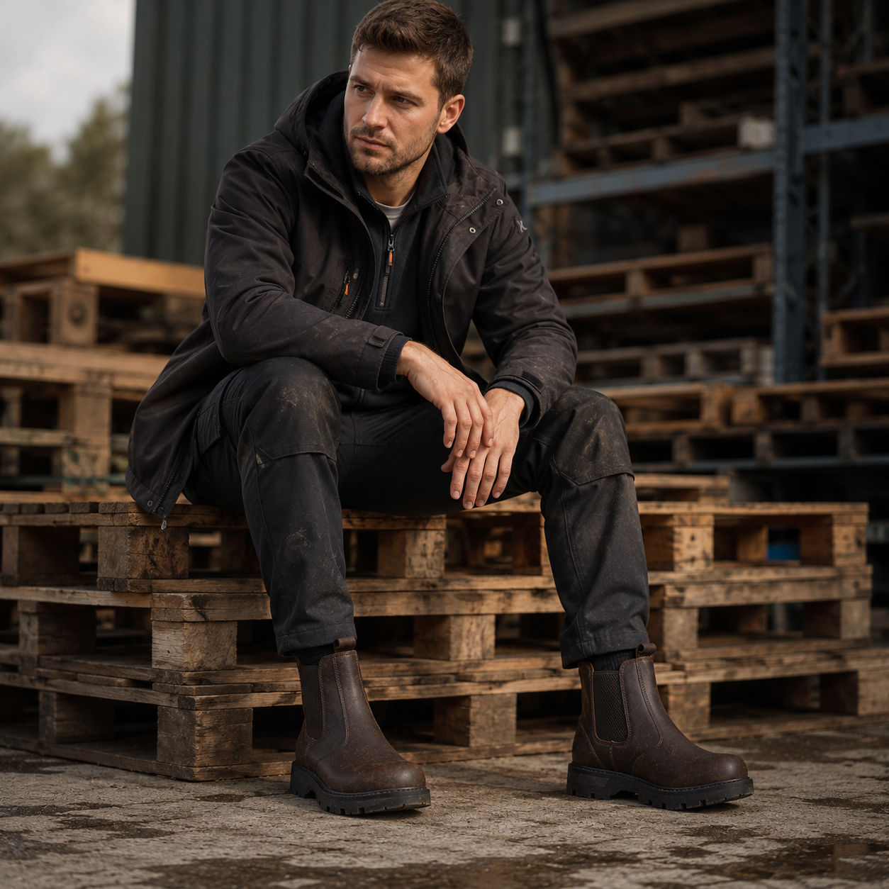 Oaktrak Rocksley Kids Dealer Boot – Dark Brown | Durable Leather Slip-On Boots (ROCKSLEY-BRN)