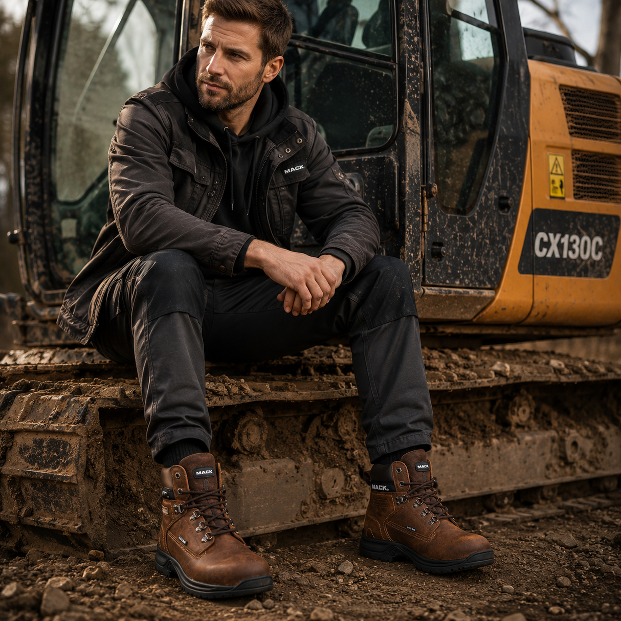 Mack Bulldog SB Safety Laced Boot – Steel Toe, Water-Resistant & Cushioned Support | Brown