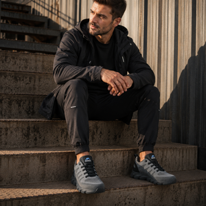 Proman Atlanta S3 Safety Trainer – Fibreglass Toecap, Water-Repellent & Anti-Fatigue | Black/Grey