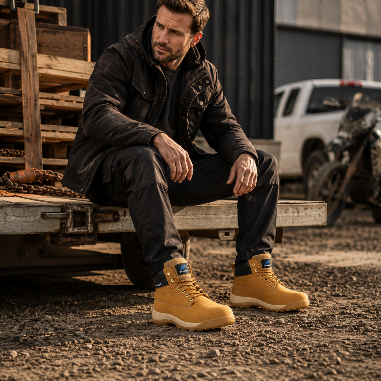 Proman Orlando S3 Safety Boot – Steel Toecap, Water-Repellent Nubuck & Anti-Fatigue Comfort | Honey