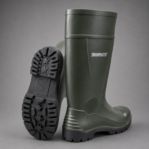 *STOCK CLEARANCE* - Swampmaster Contractor S5 Safety PVC Wellington Green Boots SWP450