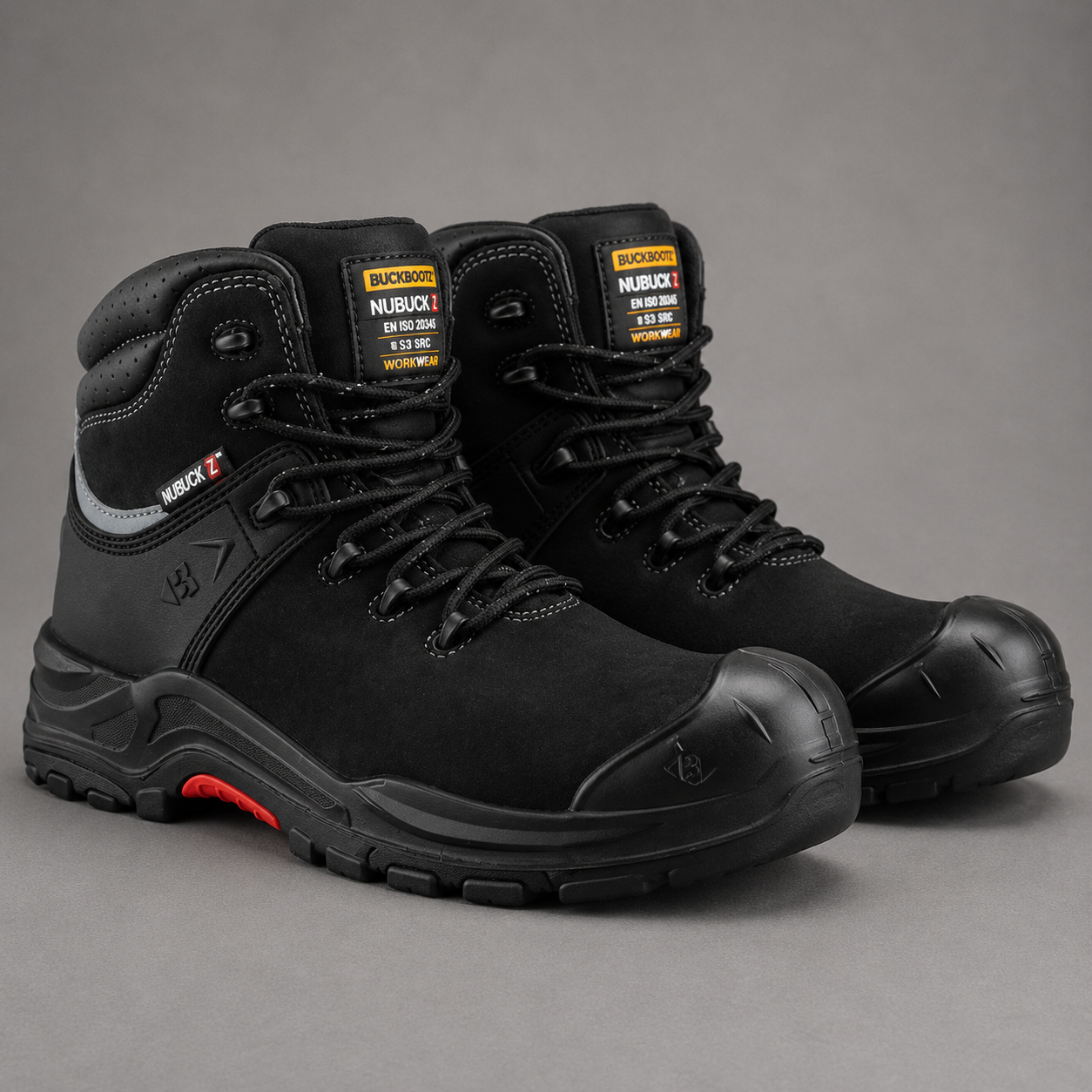 *SPECIAL PRICE* - Buckler Nubuckz Safety Lace Boots – NKZ102BK | S3S Certified, Slip-Resistant & Durable