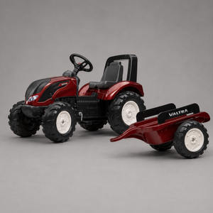 Valtra Pedal Tractor with Trailer – Metallic Red Ride-On for Kids 3-7 | V42801800