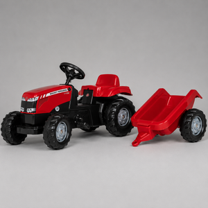 Massey Ferguson Tractor with Trailer – Ride-On Toy for Kids 2.5+ | X993070012305