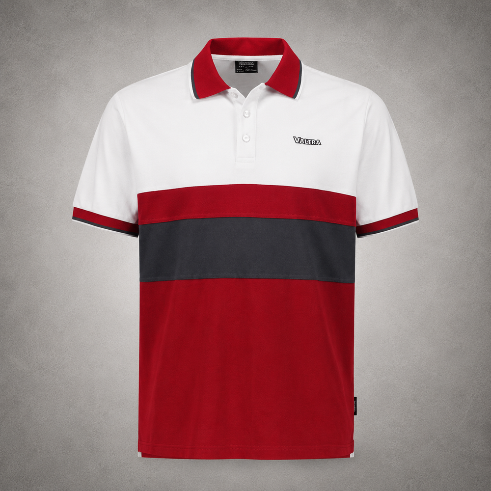 Valtra Men’s Color Block Polo Shirt – 100% Cotton | V428079