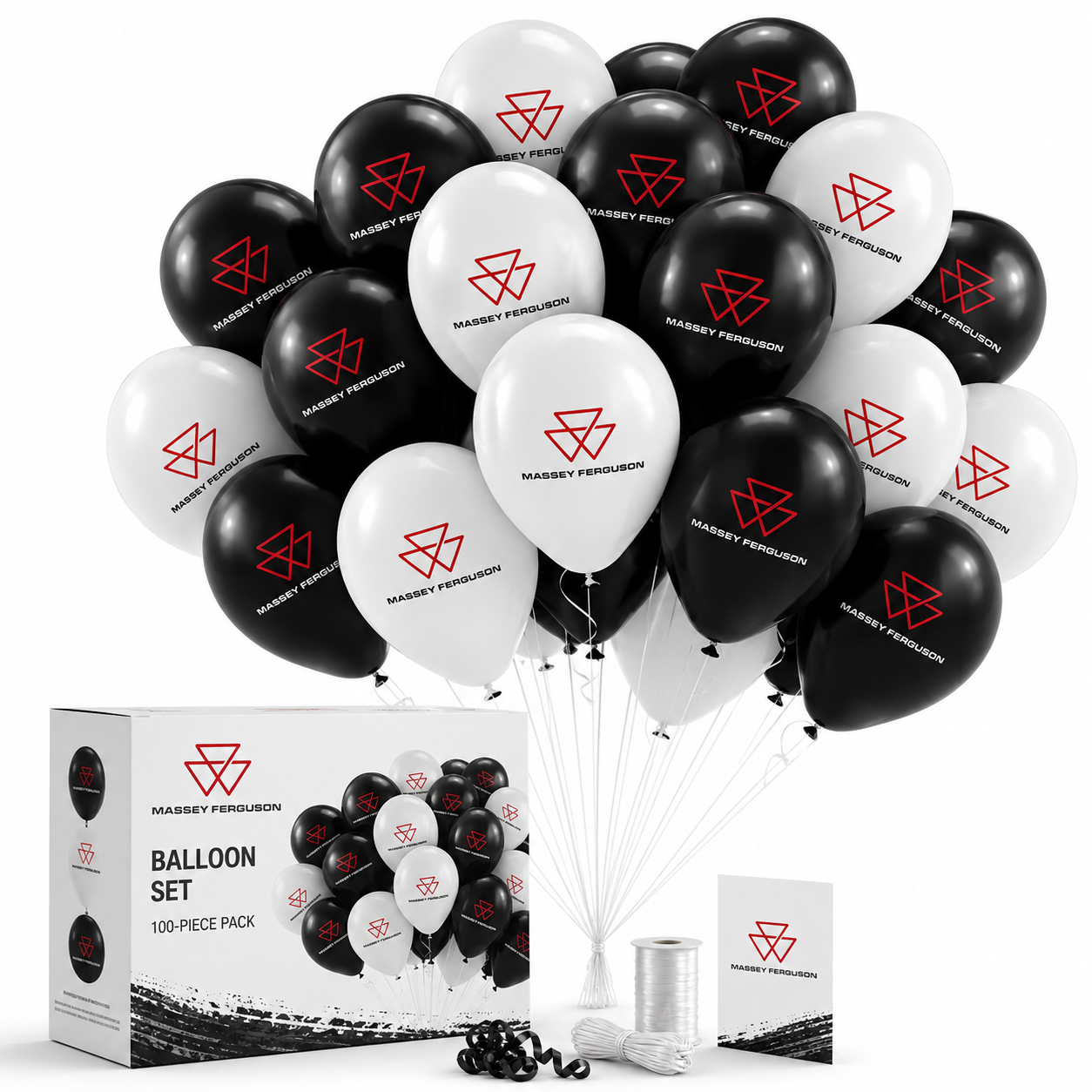 Massey Ferguson Black & White Balloons – 100-Piece Pack | X993341803000