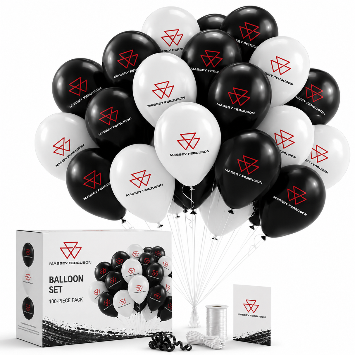 Massey Ferguson Black & White Balloons – 100-Piece Pack | X993341803000