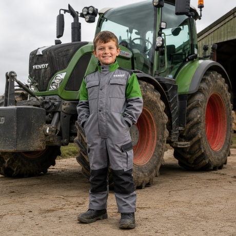 Fendt Kids' Overalls – X991018124 | Durable, Reflective & Multi-Pocket Workwear