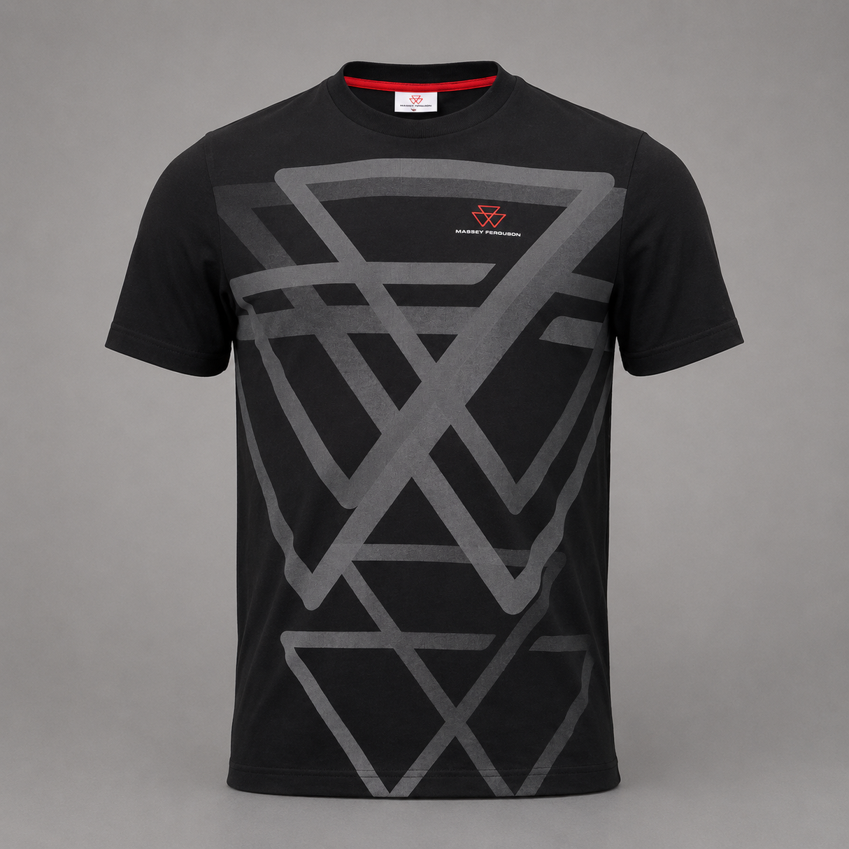 Massey Ferguson Multiple Logos Black T-Shirt – 100% Cotton | X993602405