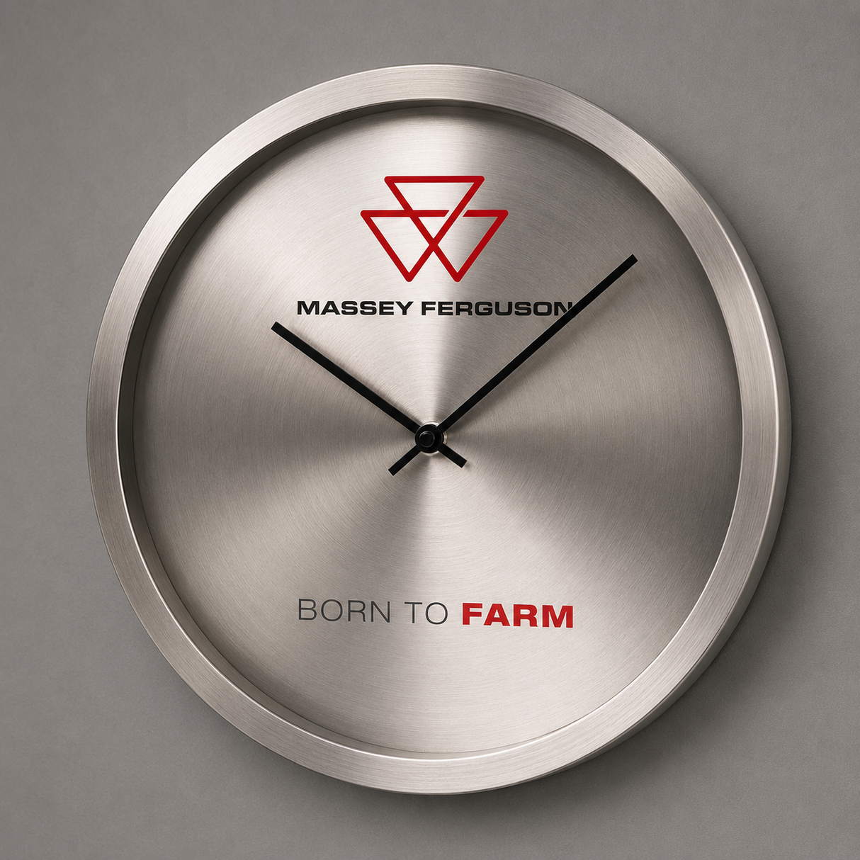 Massey Ferguson "Born to Farm" Wall Clock – Aluminium Frame | X993392401000