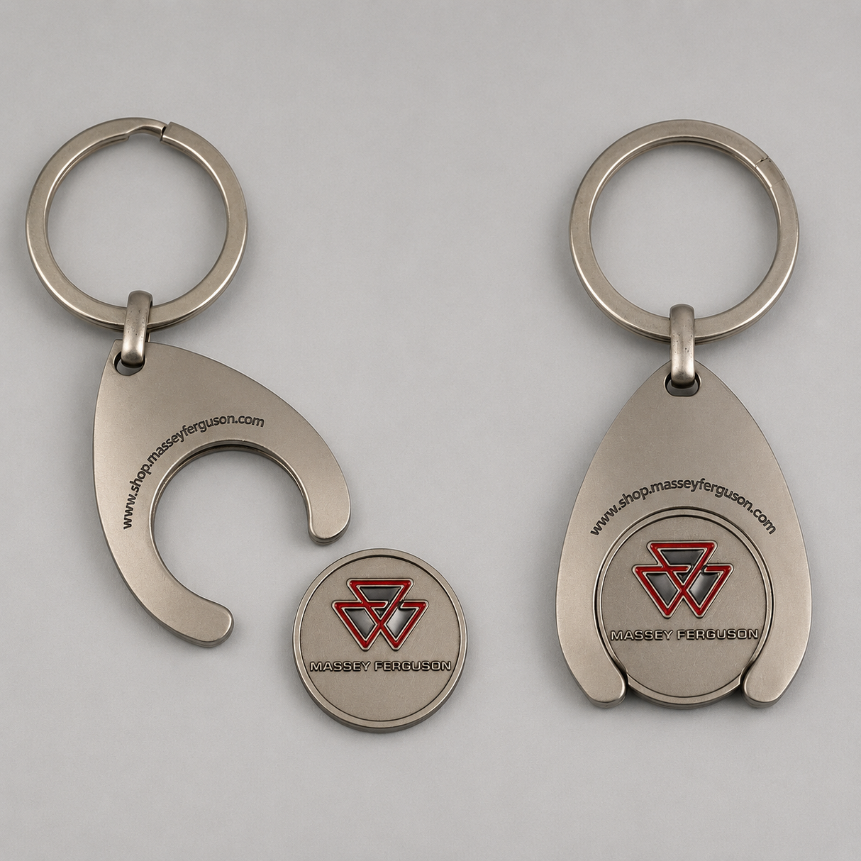 Massey Ferguson Keyring with Shopping Trolley Token – Matt Nickel Finish | X993382401000