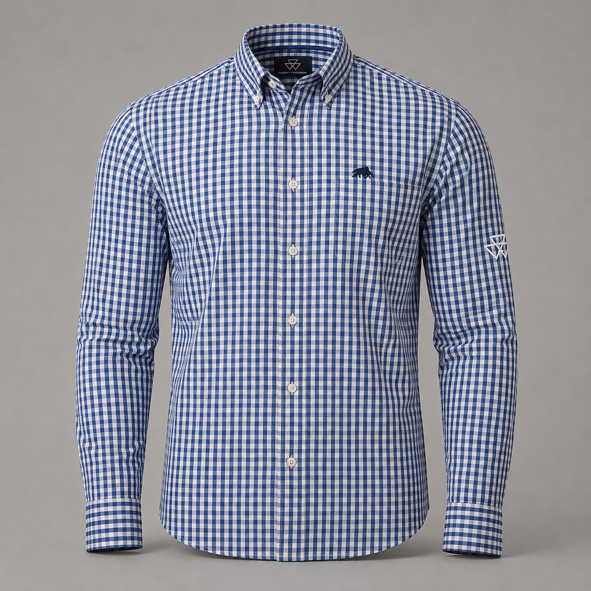 Massey Ferguson Classic Long Sleeve Gingham Shirt – Navy | X993622401