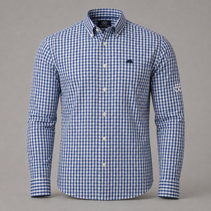 Massey Ferguson Classic Long Sleeve Gingham Shirt – Navy | X993622401