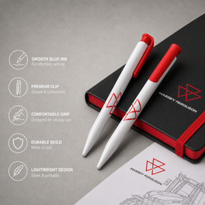 MF Signature White Pen with Blue Ink, Sleek Design - Model X993422510000