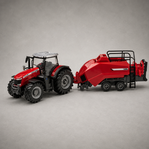 Massey Ferguson MF 8740 S with Baler – Push-and-Go Tractor Toy | X993222105000
